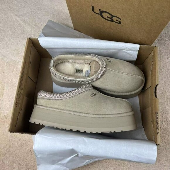 UGG Tan Suede Platform Slip-Ons - Picture 6 of 7